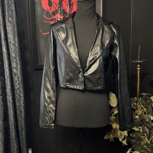 Madrag Black Faux Leather Jacket